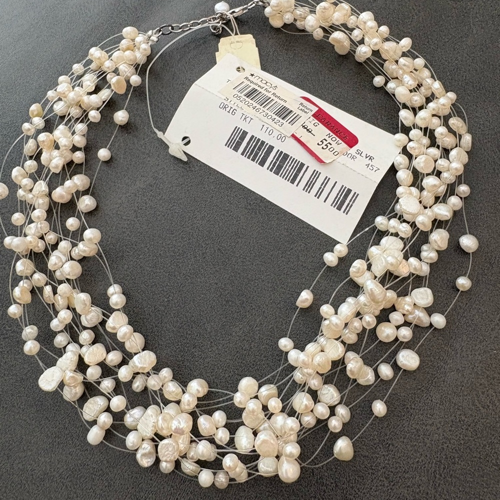 Multi-strand Fishing Line Freshwater Pearl Necklace